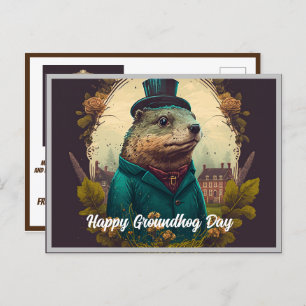 Carte Postale Journée de la marmotte postale A Célébration du pr