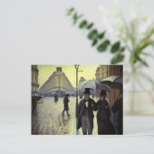 Carte Postale Journée de la Pluie de Paris par Gustave Caillebot (Debout devant)