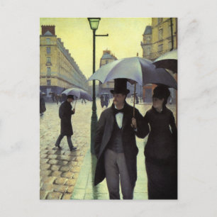Carte Postale Journée de la Pluie de Paris par Gustave Caillebot