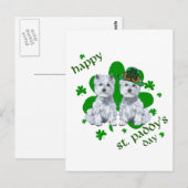 Carte Postale Journée de la Saint-Patrick des Westies (Devant / Derrière)