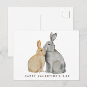 Carte Postale Journée de la Saint-Valentin Lapin Mignon (Devant / Derrière)