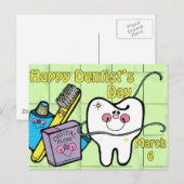 Carte Postale Journée des dentistes 6 mars (Devant / Derrière)
