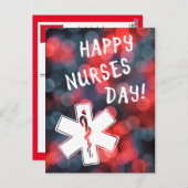 Carte Postale journée des infirmières heureuses (Devant / Derrière)