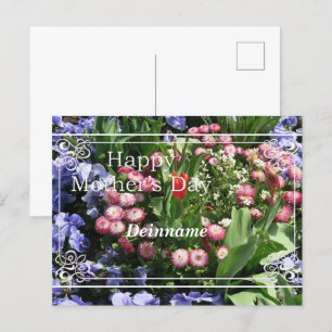 Carte Postale journée des mères heureuses, frühlingsblumen mit s