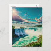 Carte Postale Journée ensoleillée à Niagara Falls (Devant / Derrière)