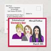 Carte Postale Journée internationale de la femme - 8 mars (Devant / Derrière)