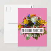 CARTE POSTALE JOURNÉE INTERNATIONALE DE LA FEMME 8 MARS (Devant / Derrière)