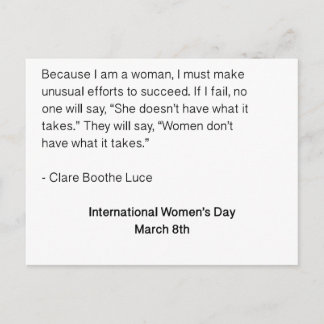 Carte Postale Journée internationale de la femme - Toutes les fe
