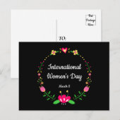Carte Postale Journée internationale des femmes florales (Devant / Derrière)