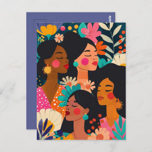 Carte Postale Journée internationale des femmes florales violett