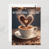 Carte Postale Journée internationale du café (Devant / Derrière)