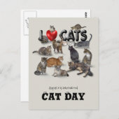 Carte Postale Journée internationale du chat (Devant / Derrière)