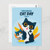 Carte Postale Journée internationale du chat (Devant / Derrière)