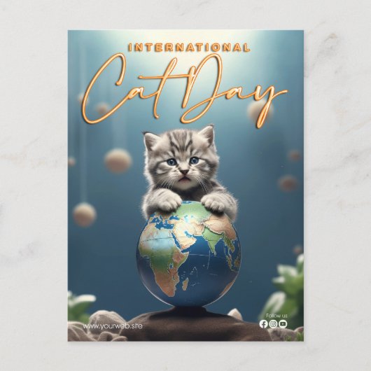 Carte Postale Journée internationale du chat (Devant)