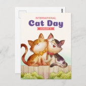 Carte Postale Journée internationale du chat (Devant / Derrière)