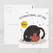 Carte Postale Journée internationale du chat (Devant / Derrière)