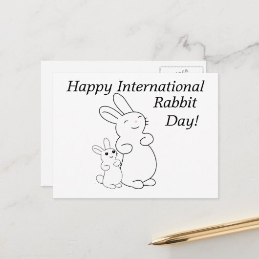 Carte Postale Journée internationale du lapin (Devant/Arrière en situation)
