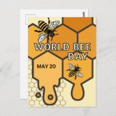 Carte Postale Journée mondiale de l'abeille (Devant / Derrière)