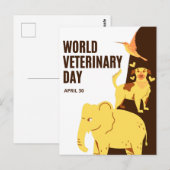 Carte Postale Journée mondiale des vétérinaires (Devant / Derrière)