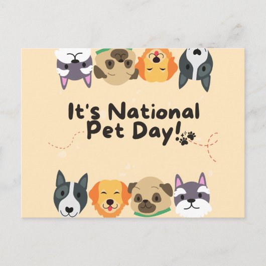 Carte Postale Journée nationale de la animal (Devant)