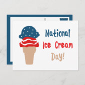 Carte Postale Journée nationale de la crème glacée (Devant / Derrière)