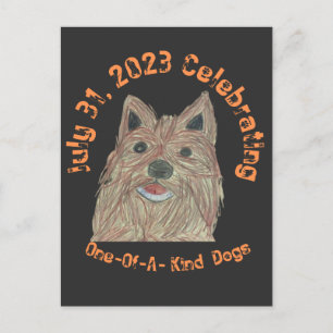 Carte Postale Journée nationale des chiens célébrant les chiots 