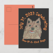 Carte Postale Journée nationale des chiens célébrant les chiots (Devant / Derrière)