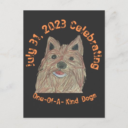 Carte Postale Journée nationale des chiens célébrant les chiots (Devant)