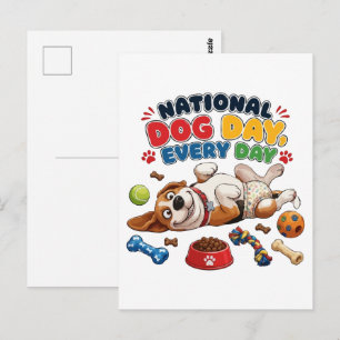 Carte Postale Journée nationale du chien tous les jours