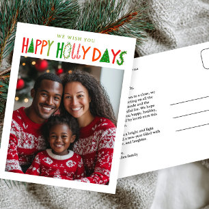 Carte Postale JOURS DE HOLLY HEUREUX Vacances Noël PHOTO PERSONN