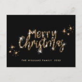 Carte Postale Jours de Noël doré moderne (Devant)