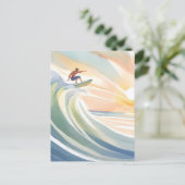 Carte Postale Jours de surf | Aquarelle du Surf Ocean Wave (Debout devant)