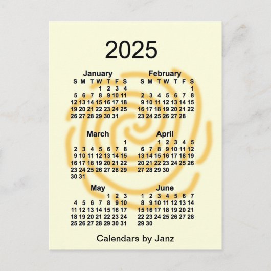 Carte Postale Jours ensoleillés 2025 6 Mois Mini Calendrier par  (Devant)