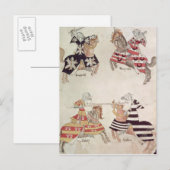 Carte Postale Jousting Knights, du livre de sir Thomas Holmes (Devant / Derrière)
