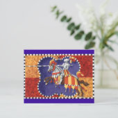 Carte postale joutante de chevalier médiéval (Debout devant)