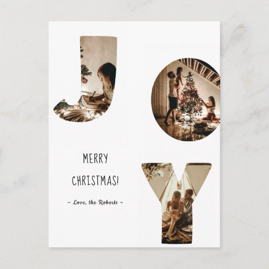 Carte Postale joy 3 custom photo frame merry Christmas (Devant)
