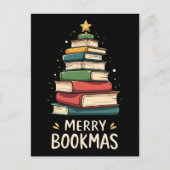 Carte Postale Joy Bookmas - Festive Book Stack for Book Lovers (Devant)