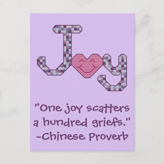 Carte Postale Joy Chinese Proverbe (Devant)
