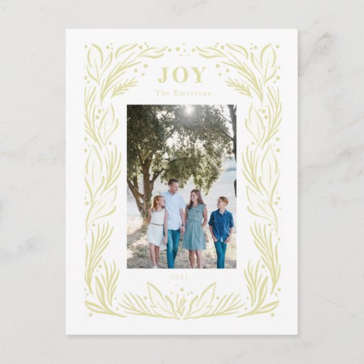 Carte Postale Joy Christmas Wreath Photo Green (Devant)
