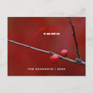Carte Postale Joy - Closeup of Winterberry Holly Berries