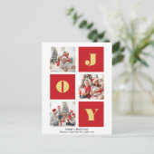 Carte Postale JOY Elegant Gold Snowflakes Modern Script Photo (Debout devant)