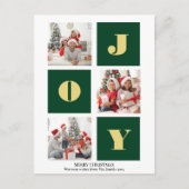 Carte Postale JOY Elegant Gold Snowflakes Modern Script Photo (Devant)