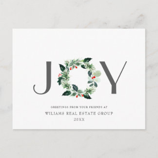 Carte Postale Joy Festive Holly Berry voeux Noël