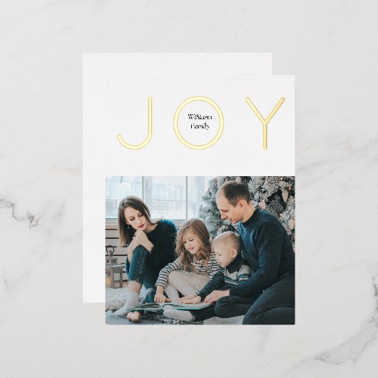 Carte postale Joy Golden Christmas Foil Holiday (Recto/Verso)