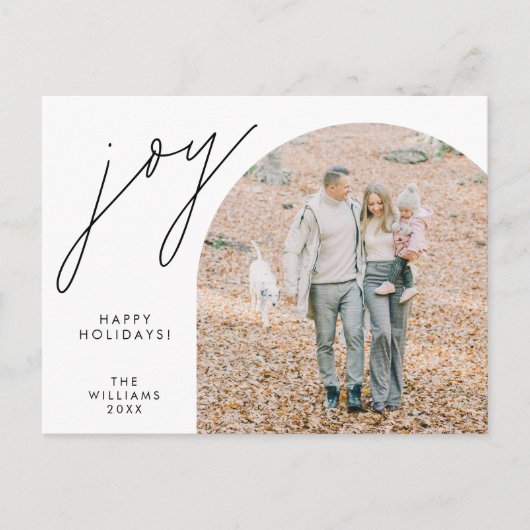 Carte Postale Joy, Joyeux Noël Famille de photos Layover (Devant)