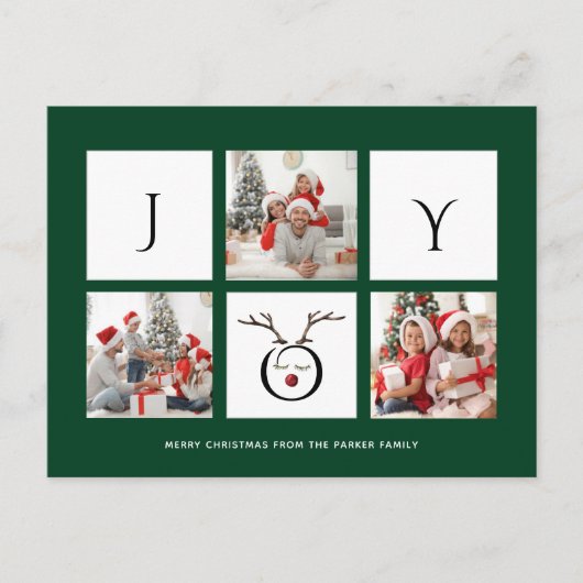 Carte Postale JOY Modern Fun Script Photo Collage Whimsical Holi (Devant)