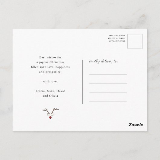 Carte Postale JOY Modern Fun Script Photo Collage Whimsical Holi (Dos)