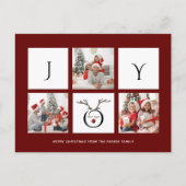 Carte Postale JOY Modern Fun Script Photo Collage Whimsical Holi (Devant)