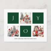Carte Postale JOY Modern Green Fun Script Photo Collage Simple H (Devant)