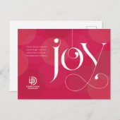 Carte postale Joy Ornament Business Holiday (Devant / Derrière)